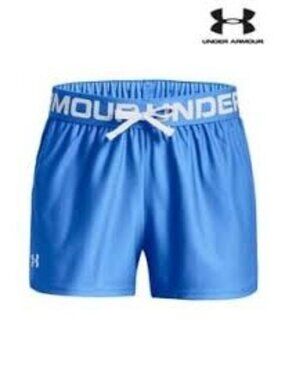 Under Armour Youth Large Blue HeatGear Athletic Shorts With Logo Waistband